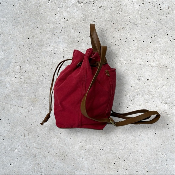 Seven Days Lifestyle & Dreams Red Fabric Drawstring Backpack Pockets - Picture 4 of 11